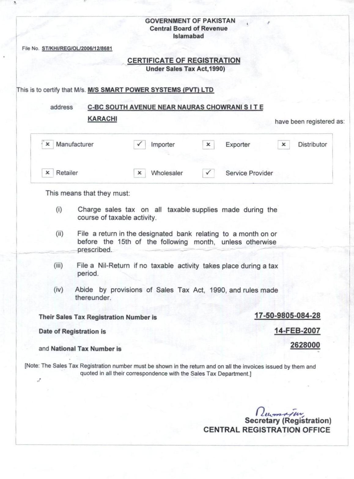 ISO 9001:2015 Quality Management System Certificate